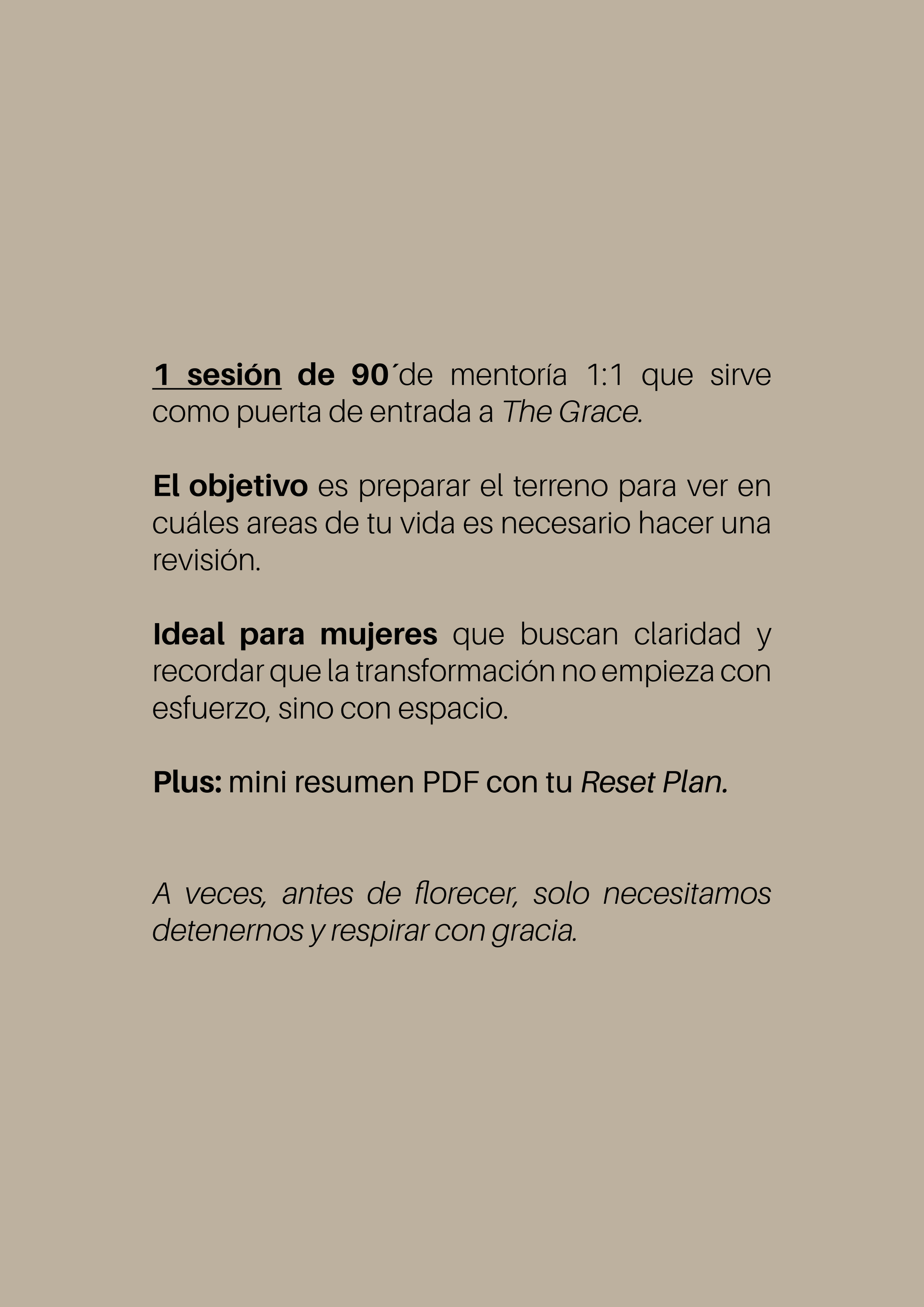 The Reset Session: A prelude to grace