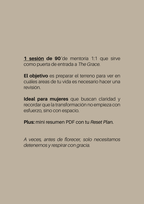 The Reset Session: A prelude to grace